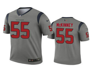 Men's Houston Texans #55 Benardrick McKinney Gray Inverted Legend Jersey