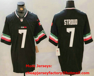 Men's Houston Texans #7 CJ Stroud Black Mexico FUSE Vapor Limited Stitched Jersey
