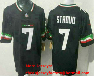 Men's Houston Texans #7 CJ Stroud Limited Black Fashion FUSE Vapor Jersey