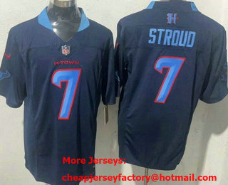 Men's Houston Texans #7 CJ Stroud Limited Navy Fashion FUSE Vapor Jersey