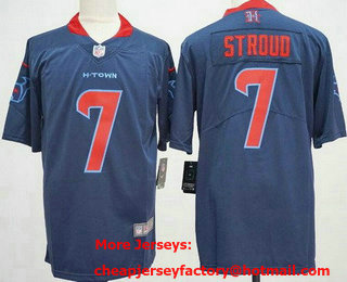 Men's Houston Texans #7 CJ Stroud White Limited Navy Alternate 2024 Vapor Jersey
