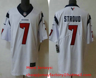 Men's Houston Texans #7 CJ Stroud White Vapor Untouchable Stitched Football Jersey