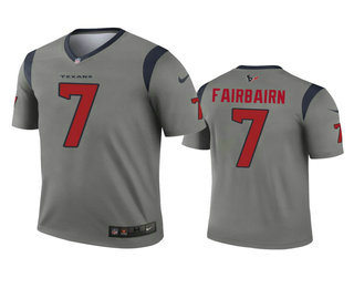 Men's Houston Texans #7 Ka'imi Fairbairn Gray Inverted Legend Jersey