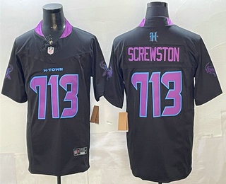 Men's Houston Texans #713 Screwston Limited Black FUSE Vapor Jersey