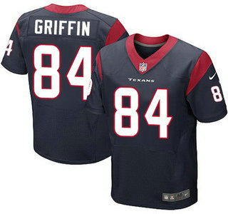 Men's Houston Texans #84 Ryan Griffin Navy Blue Team Color NFL Nike Elite Jersey