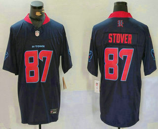 Men's Houston Texans #87 Cade Stover Limited Navy Alternate FUSE Vapor Jersey