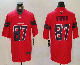 Men's Houston Texans #87 Cade Stover Red Vapor Untouchable Stitched Jersey