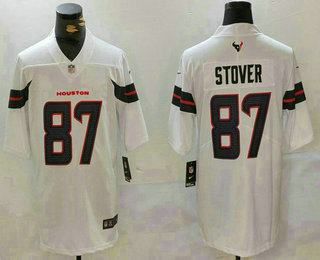 Men's Houston Texans #87 Cade Stover White Vapor Untouchable Stitched Jersey