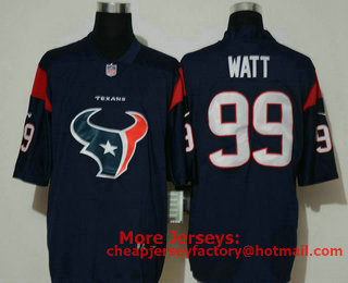Men's Houston Texans #99 J.J. Watt Nav Blue 2020 NEW Team Logo Vapor Untouchable Stitched NFL Nike Limited Jersey