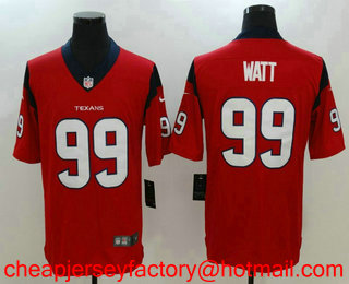 Men's Houston Texans #99 J.J. Watt Red 2017 Vapor Untouchable Stitched NFL Nike Limited Jersey