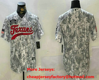 Men's Houston Texans Blank Arctic Camo 2024 Salute to Service Stitched Baseball Jersey