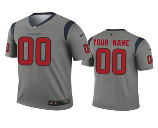 Men's Houston Texans Custom Gray Inverted Legend Jersey