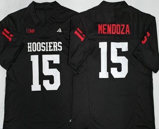Men's Indiana Hoosiers #15 Fernando Mendoza Black College Football Jersey