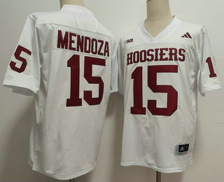 Men's Indiana Hoosiers #15 Fernando Mendoza White FUSE College Football Jersey