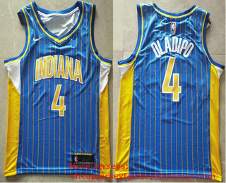 Men's Indiana Pacers #4 Victor Oladipo Blue Nike 2020 Swingman City Edition Jersey