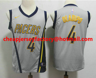 Men's Indiana Pacers #4 Victor Oladipo Gray Nike 2019 New Season Swingman City Edition Jersey