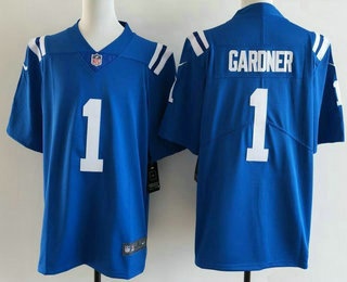 Men's Indianapolis Colts #1 Sauce Gardner Limited Blue Vapor Jersey