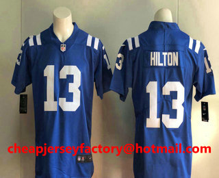 Men's Indianapolis Colts #13 T.Y. Hilton Royal Blue 2017 Vapor Untouchable Stitched NFL Nike Limited Jersey