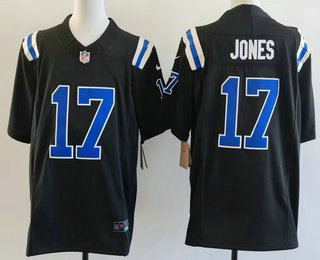 Men's Indianapolis Colts #17 Daniel Jones Limited Black FUSE Vapor Jersey
