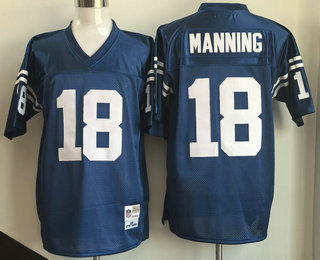 Men's Indianapolis Colts #18 Peyton Manning Blue 1998 Throwback Jersey