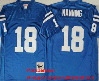 Men's Indianapolis Colts #18 Peyton Manning Blue 2006 Throwback Jersey