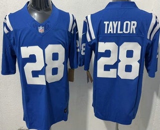 Men's Indianapolis Colts #28 Jonathan Taylor Limited Blue FUSE Vapor Jersey