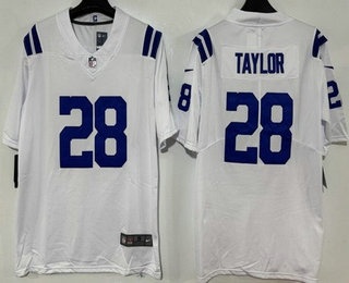Men's Indianapolis Colts #28 Jonathan Taylor Limited White Vapor Jersey