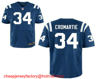 Men's Indianapolis Colts #34 Antonio Cromartie Royal Blue Team Color Stitched NFL Nike Elite Jersey