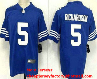 Men's Indianapolis Colts #5 Anthony Richardson Limited Blue Alternate Vapor Jersey