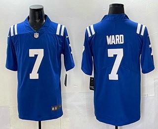Men's Indianapolis Colts #7 Charvarius Ward Limited Blue Alternate Vapor Jersey