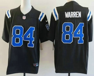 Men's Indianapolis Colts #84 Tyler Warren Limited Black FUSE Vapor Jersey