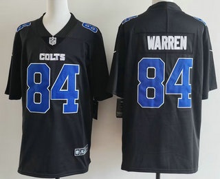 Men's Indianapolis Colts #84 Tyler Warren Limited Black Fashion Vapor Jersey