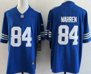 Men's Indianapolis Colts #84 Tyler Warren Limited Blue Alternate Vapor Jersey