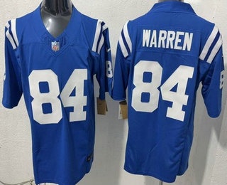 Men's Indianapolis Colts #84 Tyler Warren Limited Blue FUSE Vapor Jersey