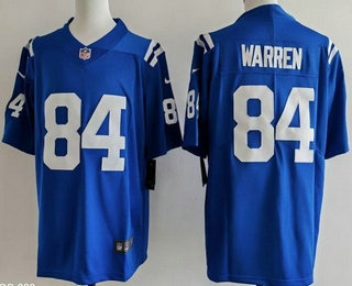Men's Indianapolis Colts #84 Tyler Warren Limited Blue Vapor Jersey