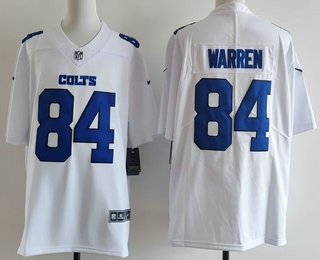 Men's Indianapolis Colts #84 Tyler Warren Limited White Fashion Vapor Jersey