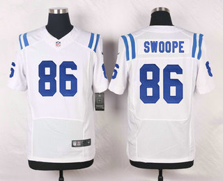Men's Indianapolis Colts #86 Erik Swoope White Road NFL Nike Elite Jersey