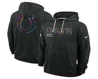 Men's Indianapolis Colts Black 2025 Crucial Catch Club Pullover Hoodie