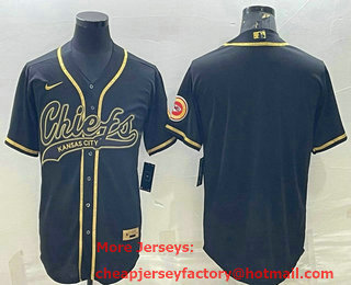 Men's Indianapolis Colts Blank Black Gold With Patch Cool Base Stitched Baseball Jersey