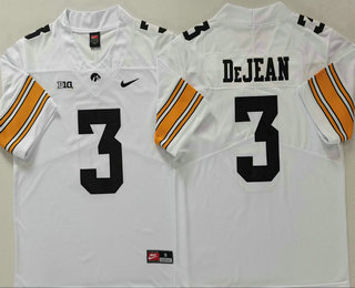 Men's Iowa Hawkeyes #3 Cooper DeJean White College Football Jersey