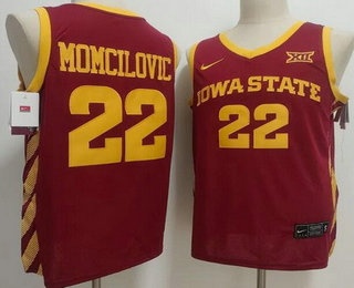 Men's Iowa State Cyclones #22 Milan Momcilovic Red College Basketball Jersey