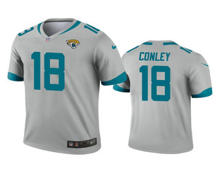 Men's Jacksonville Jaguars #18 Chris Conley Silver Inverted Legend Jersey