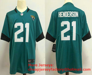 Men's Jacksonville Jaguars #21 C.J. Henderson Teal Blue New 2020 Vapor Untouchable Stitched NFL Nike Limited Jersey