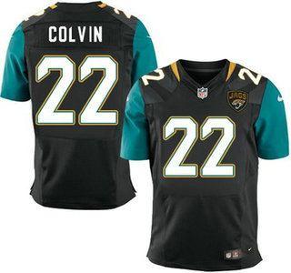 Men's Jacksonville Jaguars #22 Aaron Colvin Black Team Color NFL Nike Elite Jersey
