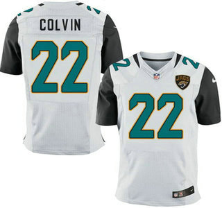 Men's Jacksonville Jaguars #22 Aaron Colvin White Road NFL Nike Elite Jersey