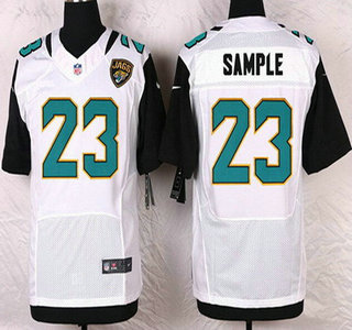 Men's Jacksonville Jaguars #23 ames Sample White Road NFL Nike Elite Jersey