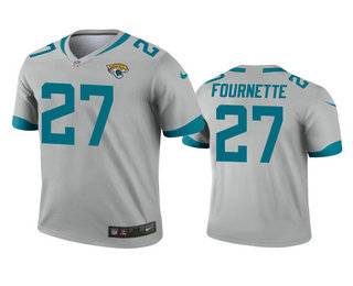 Men's Jacksonville Jaguars #27 Leonard Fournette Silver Inverted Legend Jersey