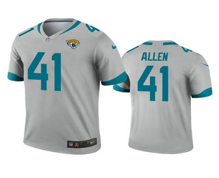 Men's Jacksonville Jaguars #41 Josh Allen Silver Inverted Legend Jersey