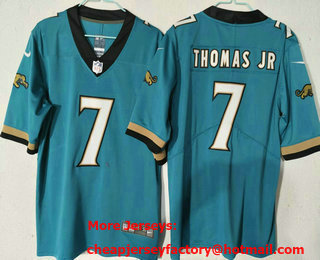 Men's Jacksonville Jaguars #7 Brian Thomas Jr Limited Teal Prowler Throwback Vapor Jersey