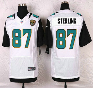 Men's Jacksonville Jaguars #87 Neal Sterling White Road NFL Nike Elite Jersey